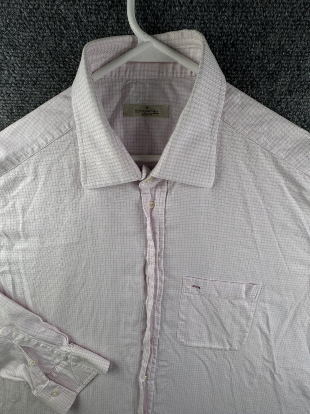 Ermenegildo Zegna Su Misura Pink Check Long Sleeve Button Up Shirt Men 17.5